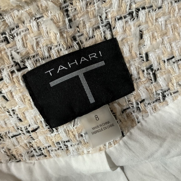 Tahari Women's Cream Tweed Jacket, 8 - Picture 6 of 6